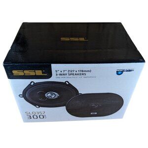 SSL SLQ357 5"x7" 300-Watt 3-Way Car Speakers Pair Foam Surround Steel Basket New